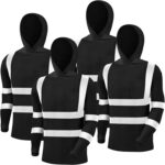 4 Pcs Reflective Safety T Shirt High Visibility Work Shirts Sun Protection Construction