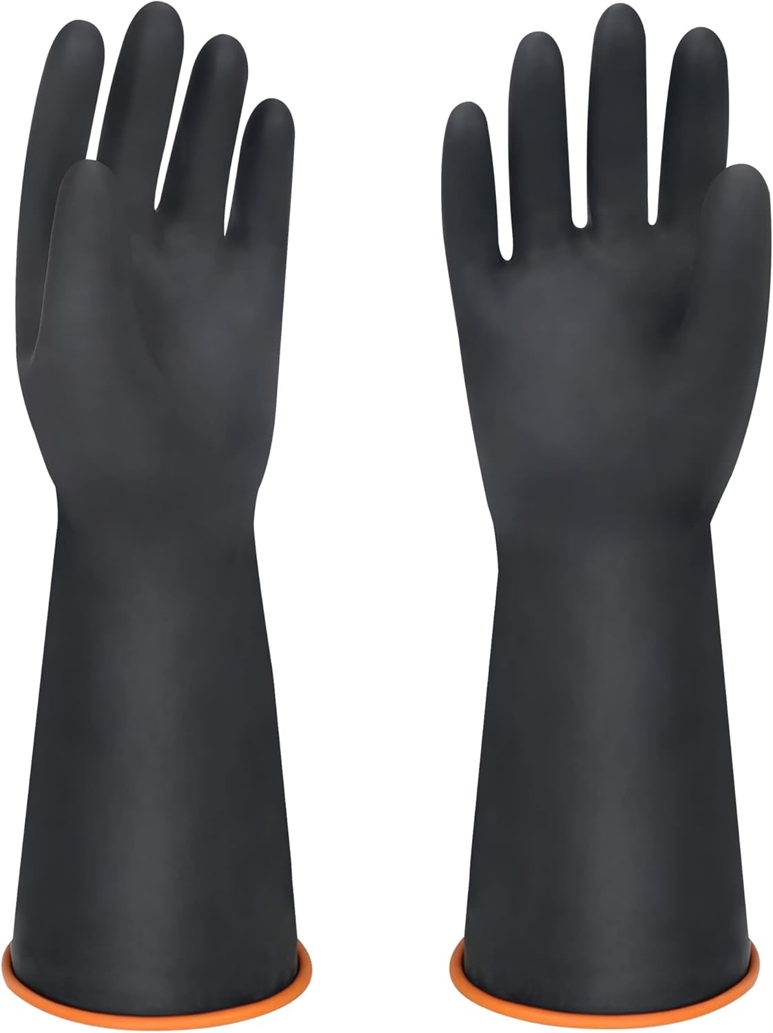 61cxF9n-3nL._AC_SL1500_.jpg 14" XL Latex Chemical Resistant Gloves - Reusable Heavy Duty Long Rubber Dishwashing Gloves for Men - Industrial Safety With Forearm Protection, Waterproof, Resist Strong Acid, Alkali, Oil - Image 1