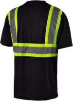 Hi Vis Class 3 T Shirt Reflective Safety Black Short Long Sleeve HIGH Visibility 39 55 - Image 2