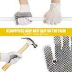 Safety Work Gloves 12 Pairs Cotton with Anti-Slip Grip Dots for Construction,Warehouse Lifting,House Moving - Image 2
