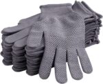 12Pairs Work Gloves Anti-slip Knitted Stretchy Cloth Glove Thin Moist Glove Liners