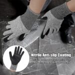 Cut Resistant Gloves Level 5, Black Nitrile Coated Work Gloves Non-Slip Ultra-Grip for Work, Gardening, Fishing (L) - Image 2