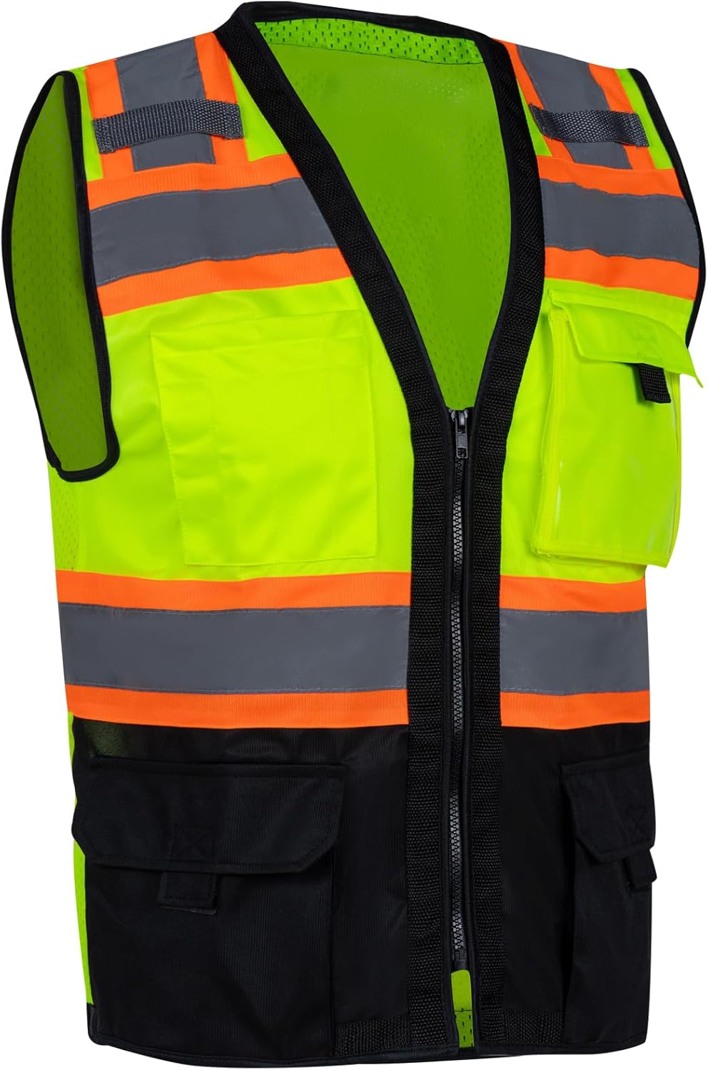 71wsQIkydoL._AC_SL1500_.jpg Safety Vest Hi Vis Reflective Vest for Men with Pockets Class 2 High Visibility Construction Work Vest - Image 1