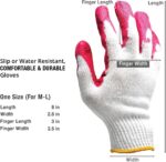 Non-Slip Multi-Purpose Red, Blue Latex Rubber Palm Coated Work Safety Gloves Garden Gloves - Image 2