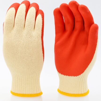 String Knit Palm, Latex Dipped Nitrile Coated Work Gloves For General Purpose, 10-Pairsper Pack, Red, Large