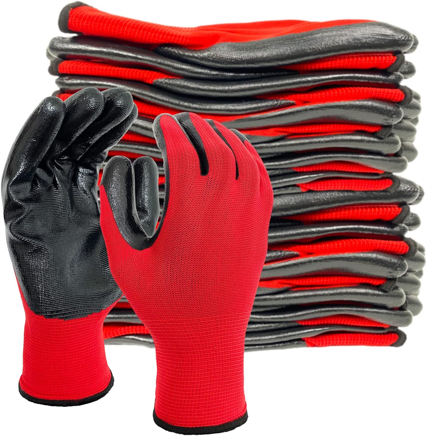 81S7oeMzsvS._AC_SL1500_.jpg Nitrile Coated Work Gloves,Superior Oil Resistance with Grip for Men Women Automotive,Gardening, Mechanic - Image 1