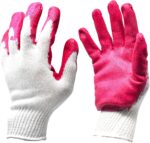 Non-Slip Multi-Purpose Red, Blue Latex Rubber Palm Coated Work Safety Gloves Garden Gloves